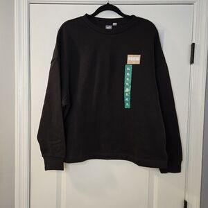 PUMA Women's XL Fleece Crewneck Sweatshirt Badge Black NWT